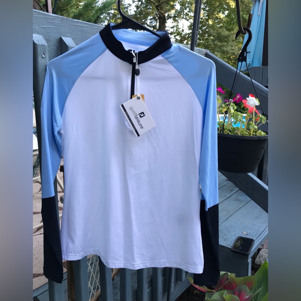 New Women’s FootJoy Micro Stripe Sun Protection long sleeve top, Golf Top, XS